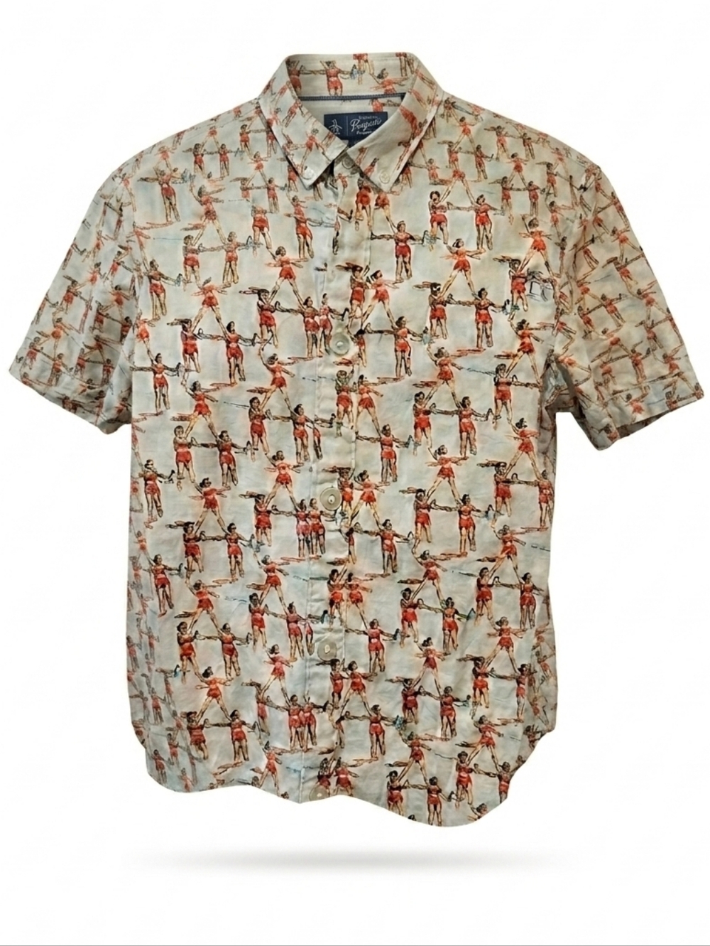 MEN'S - Original Penguin Heritage Slim Fit Button Up Shirt - Human Tower Castel